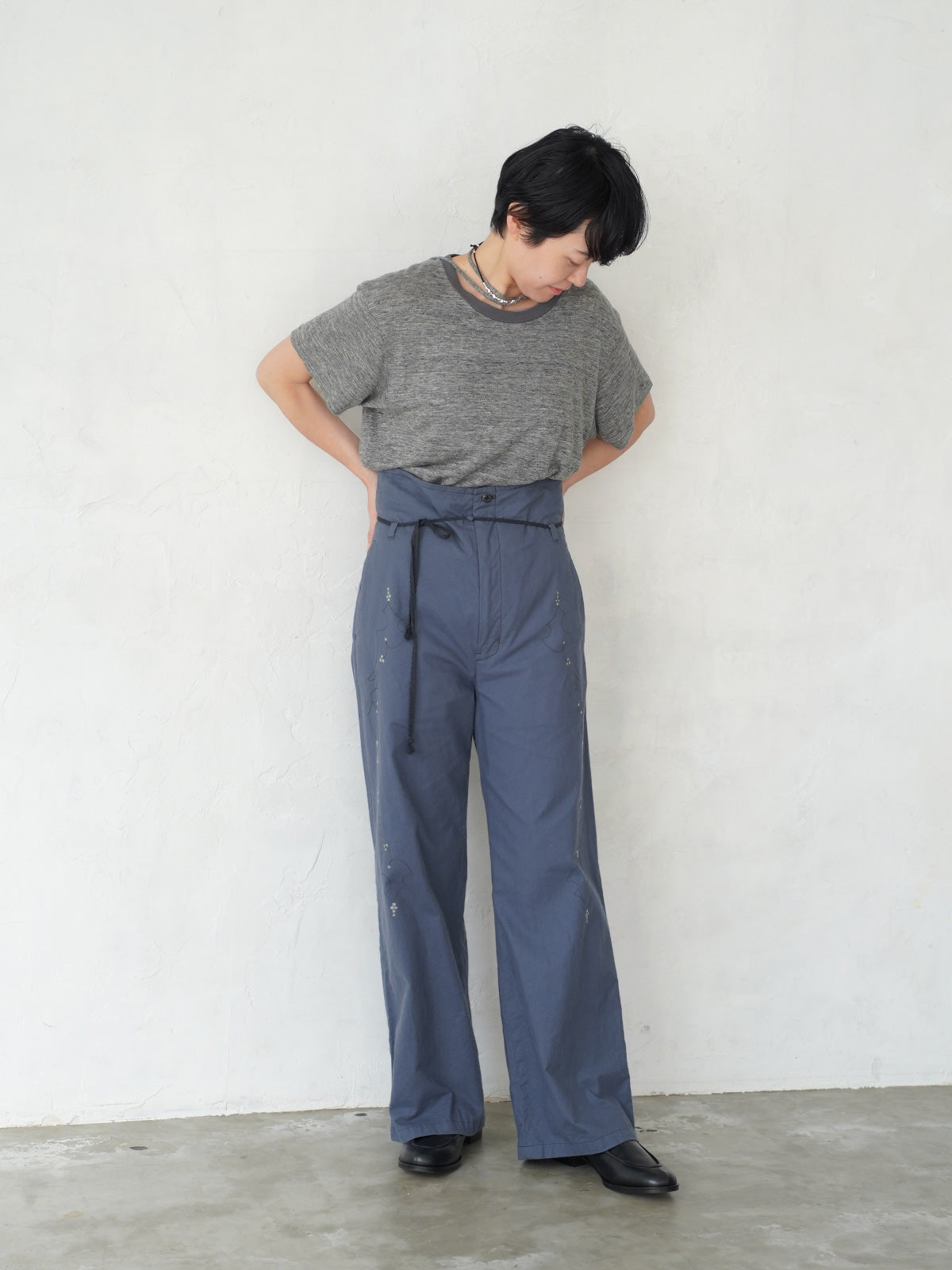 Leaves Embroidered  Pants
