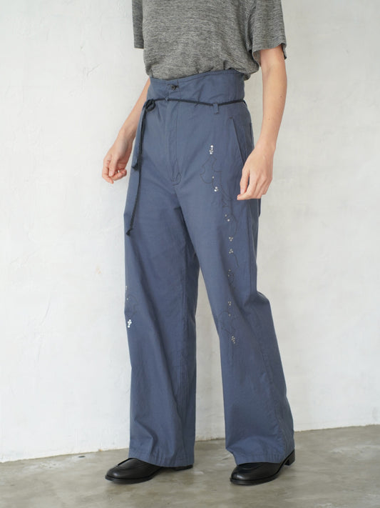 Leaves Embroidered  Pants