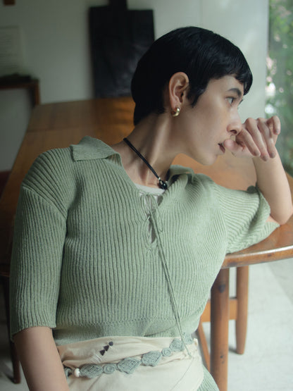 Subtle Accent Knit Polo