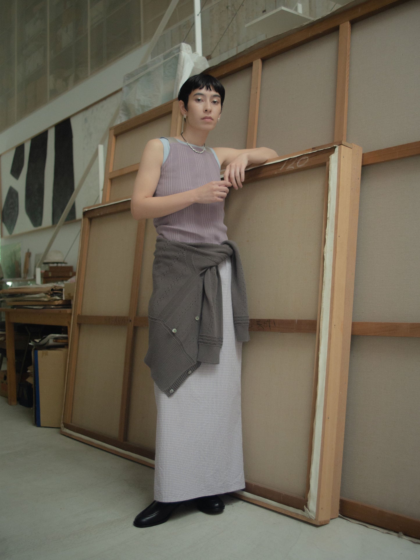 Mood Pencil Skirt (stripe&check)