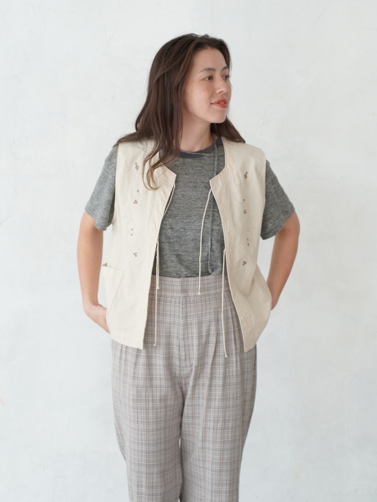 Leaves Embroidered  Vest