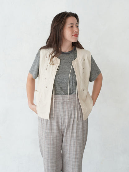 Leaves Embroidered  Vest