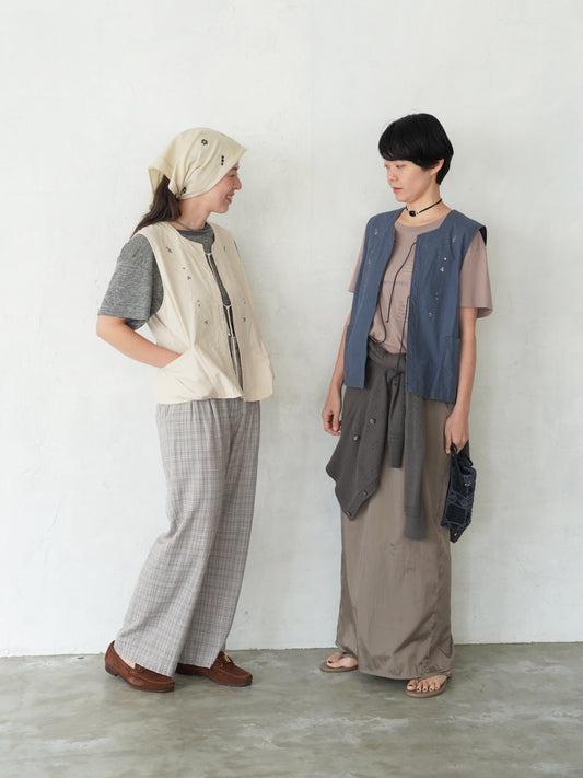 Leaves Embroidered  Vest